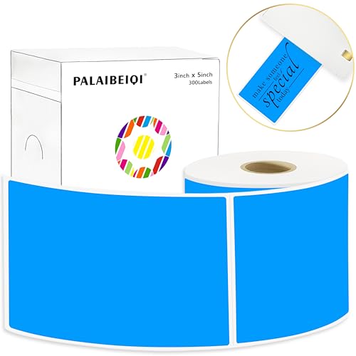 3x5 Inch Thermal Labels,Rectangle Sticker,300PCS Water Proof Shipping Labels with Strong Adhesive,Compatible with Zebra & Rollo,for Moving Boxes,Inventory,Fluorescent Blue - color: Fluorescent Blue