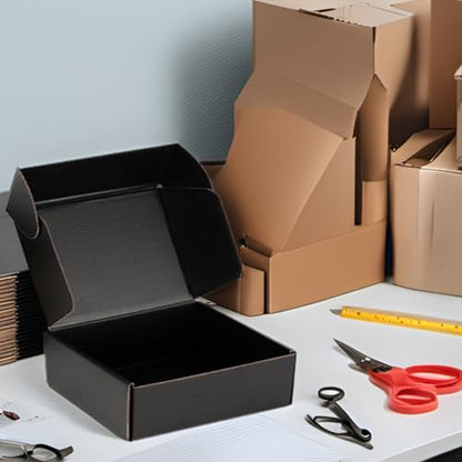 10x10x3 Black Shipping Boxes for Small Business, Packing, 25 Pack - color: Black, size: 10x10x3 Inch