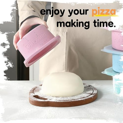 PLUS 1000ml Pizza Dough Proofing Containers, 2-Pack, Cotton Candy - color: Cotton Candy