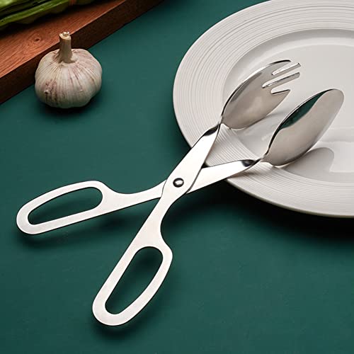 Salad Tong Stainless Steel Buffet Tong Salad Scissor Tong Food Serving Tong for Catering Kitchen Party, Cake, Bread, Fruit, Frying (8 Inch)