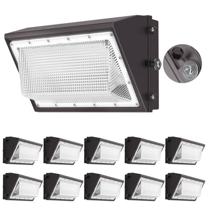 AIKVSXER 160W LED Wall Pack Light, 25600LM 6000K Dusk to Dawn Sensor,10Pack