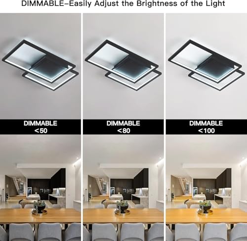 Modern Ceiling Light,Black Flush Mount Modern Light Fixtures Ceiling - size: 2-light