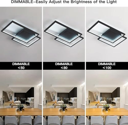Modern Ceiling Light,Black Flush Mount Modern Light Fixtures Ceiling - size: 2-light