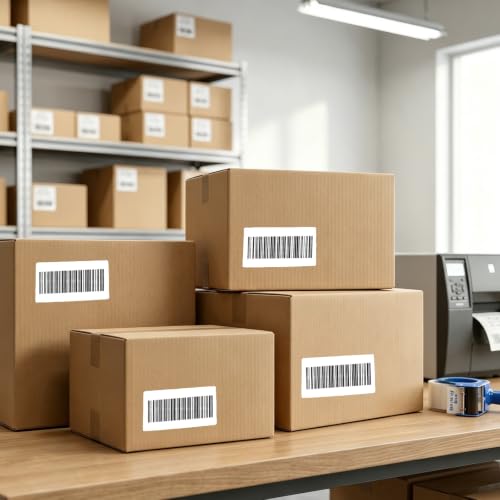 4" x 2" Thermal Labels Printable Shipping Label Stickers with Strong Adhesive, Large White Sticker Square Labels for Mailing, Shipping, Compatible with Most Thermal Printers (4" x 2"-1000pcs) - style: 4" X 2"-White-1000PCS