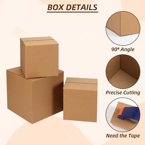 ZBEIVAN Shipping Boxes Mailers Assorted Sizes 8x8x8, 6x6x6 inches Corrugated Cardboard Small Packing Kraft Moving Mailing Box, Pack of 30 - size: 8X8X8&6X6X6 inch