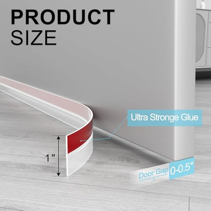 Elvone Weather Stripping Door Seal, 20ft Adhesive Silicone Strip, Clear - color: Clear, size: 20 ft x 1 in