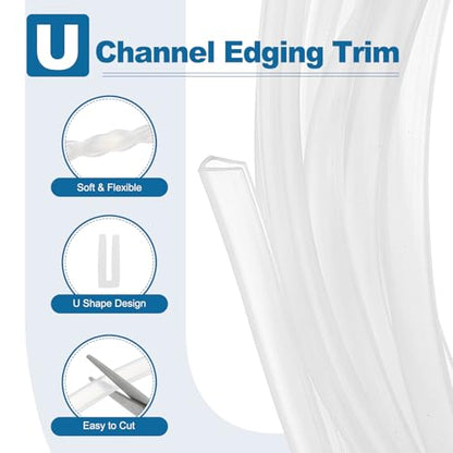 PATIKIL 13Ft U Channel Edging Trim 5/64" Slot Fits 1/16"-5/64" Edge - size: 13Ft Long,5/64" Slot,9/32"Wx5/128"Tx5/32"H