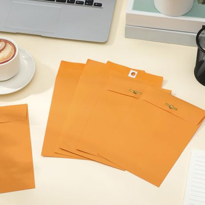 Teling 50 Pcs Manilla Clasp Envelopes Kraft Closure - color: Yellow, size: 5*7.5