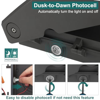kadision Full Cutoff LED Wall Pack Light with Dusk-to-Dawn Photocell, 30W