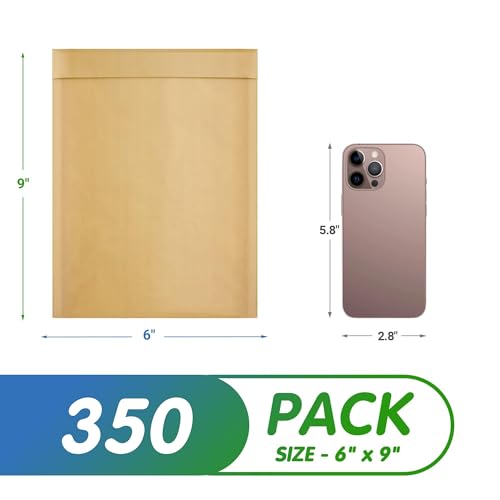 Kraft Bubble Mailers 6 x 9 Inch Natural Brown, Padded Envelopes Self Seal, Pack of 350, Bubble Lined Kraft Paper Mailing Envelopes for Shipping - color: Brown, size: 6" x 9" / 350 Pack