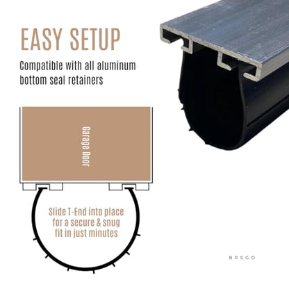 Garage Door Bottom Seal 20 Ft, 5/16 in T-End Rubber Weatherstrip Insulation - size: 20 FT