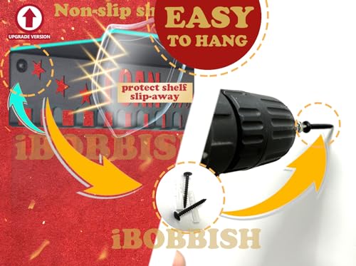 iBobbish Metal Medal Hanger Display,Non-Slip Trophy Shelf with 20 Hooks,Wall Mount,Heavy Duty,Non-Bent,Holds 22-33lbs,for Gymnastics,Race,Soccer,Swim - color: Black, style: NON-SLIP I CAN and I WILL