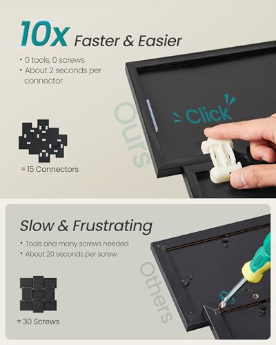 SONGMICS 10 Tool-Free Assembly Collage Photo Frames for Wall - color: Ink Black, size: 8*10 2 pack+ 5*7 4 pack + 4*6 4 pack
