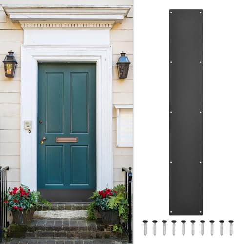 uxcell Door Kick Plate,6 x 34 Inches Kick Plate Door Plate,Black-1 Pack - color: Black, size: 6 x 34 Inch