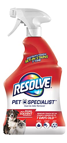 Resolve Pet Specialist Carpet Cleaner, Stain Remover and Odor eliminator trigger, Floor and Upholstery Cleaner, 32 oz (Packaging may Vary) - size: 32 Fl Oz (Pack of 1)
