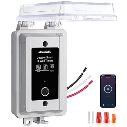 SURAIELEC 20A Heavy-Duty Outdoor WiFi Smart Timer Switch App/Voice Control