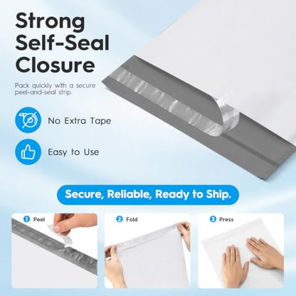 Fuxury Poly Mailers 14.5x19" 50 Pack,Large Shipping Bags For Clothes,White - color: White, size: 14.5x19" 50pcs