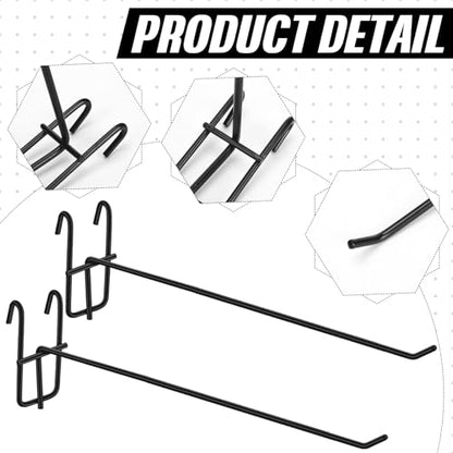 Moxweyeni 25 Pack Grid Wall Hooks, 10 Inch Black Gridwall Hanger - color: Black, size: 10 Inch
