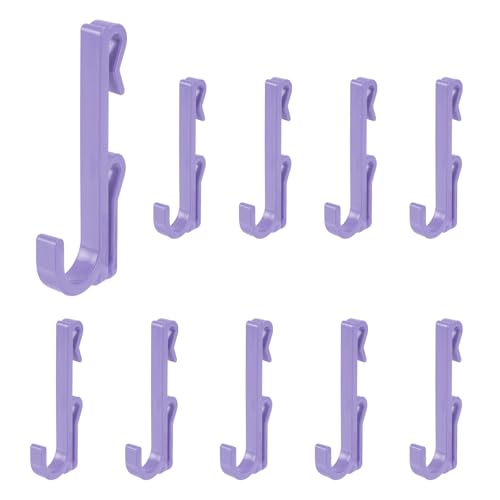 uxcell 10 Grid Wall Hooks, 2.8 Inch Grid Wall Panel Plastic Utility Hook, Shelf Hooks for Garage Store Warehouse Shop Home Hanging, Purple - color: Purple
