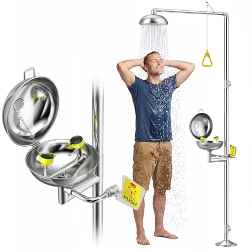 Huanyu Emergency Shower and Eye Wash Station OSHA Approved Eyewash Station - style: With Dust Cover