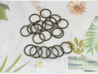 40pcs 4 Sizes O Rings Welded Strong Metal Heavy Duty Round Ring for Pet Collars Buckle Belts Strap Webbing Sewing - color: 1"(25mm) Gun Black 20pcs