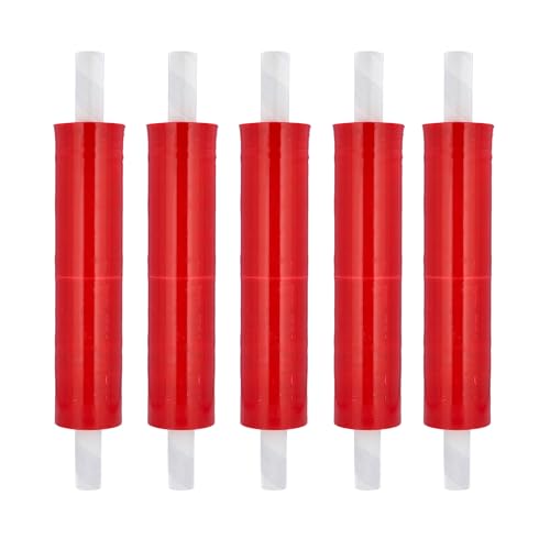 PSBM Dark Red Stretch Wrap with Handles 8 Rolls 20 Inch x 1000 Feet 80 Gauge, Heavy Duty Plastic Wrap Industrial Strength Shrink Film for Moving, Packing & Shipping - size: 8 Rolls, style: Red