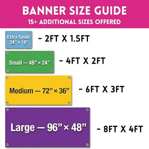 Custom Vinyl Banner - Vinyl Printed Personalized Banner Indoor & Outdoor Use for Display, Business, Events, Trade Shows, Grand Openings, Celebrations - ANY SIZE, ANY DESIGN - Next Day Turnaround | Print with Provision (Landscape) - size: Landscape