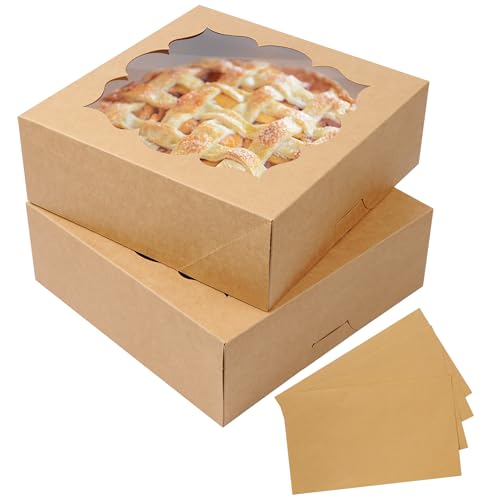 20 Pack 9x9x3inch Halloween Bakery Boxs for Farm Markets - color: Brown