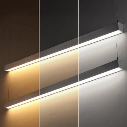 LEONLITE 2-Pack 8FT Linkable LED Linear Light, LED Suspended Light, Silver - color: Silver