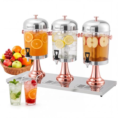 Garvee 6.6 Gallon Commercial Drink Dispenser with Ice Core, Rose Gold - color: Rose Gold, size: 6.6 Gallon