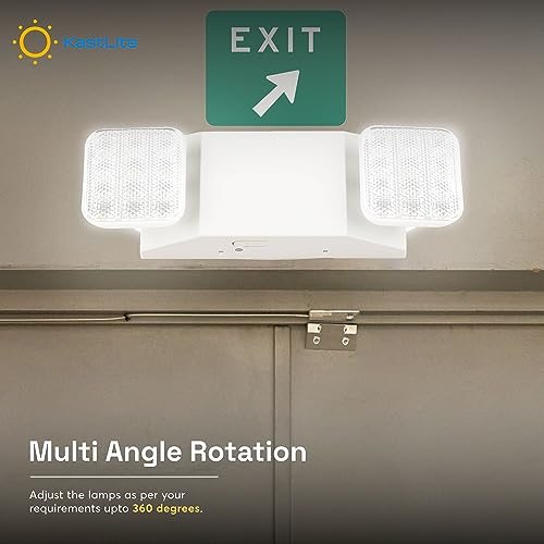 KASTLITE Commercial LED Emergency Light, Square Style, 2-Pack Set - color: WHITE - SQUARE, size: 2 Pack