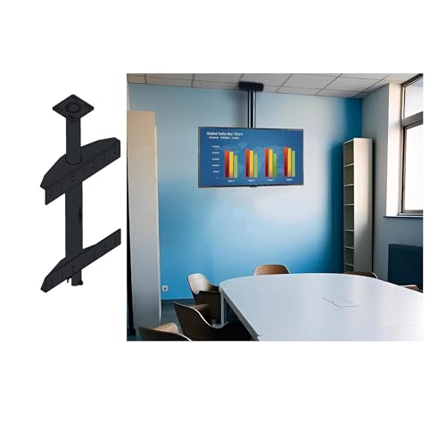 Peerless-AV Commercial Display Ceiling Mounting Kit and Ceiling Mount Column with Ceiling Plate and Bracket, Fits 32" to 65" Restaurant Displays, Airport Screens, Retail Signage and Hotel TVs