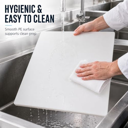 Commercial Cutting Board, Plastic Poly Kitchen Board Dishwasher Safe, Heavy Duty Food Prep Surface for Restaurant Use (20"L x 15"W x 0.57"Th) - color: White, size: 20"L x 15"W