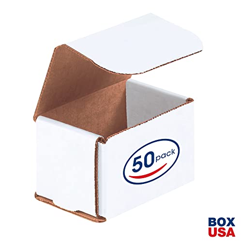 Box USA BM322 3"L x 2"W x 2"H, White (Pack of 50) - size: (001) 3" x 2" x 2", 50-Pack
