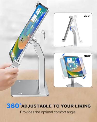 9-14" Anti-Theft Tablet Kiosk Countertop Stand, Secure Desk Stand