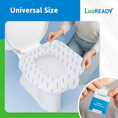 Toilet Seat Covers Disposable Flushable - Regular Size (16x19”) - Travel Size Individually Wrapped, Soft & Strong, Pocket Size for Public Restrooms at the Office, for Commuters or Holiday (30 Pack)