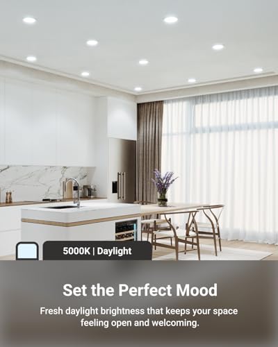 Sunco 24 Pack 4 Inch Ultra-Thin LED Recessed Light, Canless, 10W=60W - size: 4" (5K)