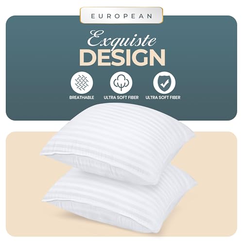 Utopia Bedding Bed Pillows for Sleeping, Pillows European Size Set of 2 - size: European (Pack of 2)