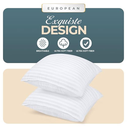 Utopia Bedding Bed Pillows for Sleeping, Pillows European Size Set of 2 - size: European (Pack of 2)
