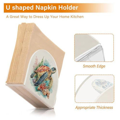 Watecolor Turtle Napkin Holder for Table Acrylic Tissue Dispenser - color: Beautiful Sea Turtle