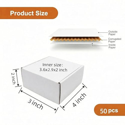 Small White Boxes 4x3x2 Inches 50 Pack - size: 4x3x2 inches