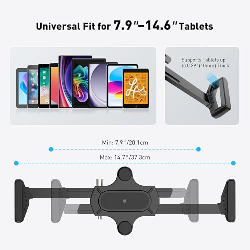 AboveTEK Anti-Theft iPad Kiosk Stand & Tablet Wall Mount Holder, 360° Rotation iPad Wall Mount with Anti-Theft Lock & Key