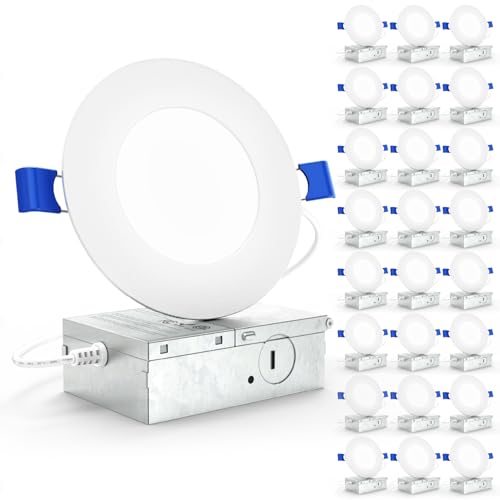 Sunco 24 Pack 4 Inch Ultra-Thin LED Recessed Light, Canless, 10W=60W - size: 4" (3K)