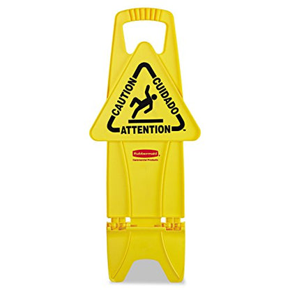 Rubbermaid Commercial Stable Multi-Lingual Safety Sign, 13w x 13 1/4d x 26h
