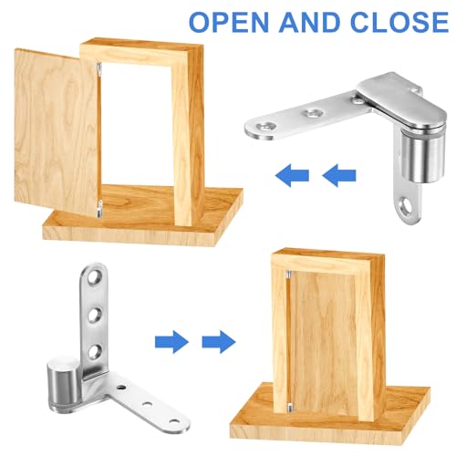 uxcell 180 Degree Pivot Door Hinge, Stainless Steel Heavy Duty Door Hardware for Minimum 25mm Thick Cafe Bar Fence Gate, Maximum Weight 44lbs, Silver