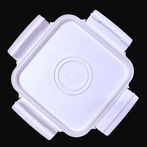 House Naturals 4 Gallon Square Food Grade Bucket Pail with Plastic Handles and Lid (Pack of 3) Made in USA containers (RED-White Lids) - color: Red-white Lids