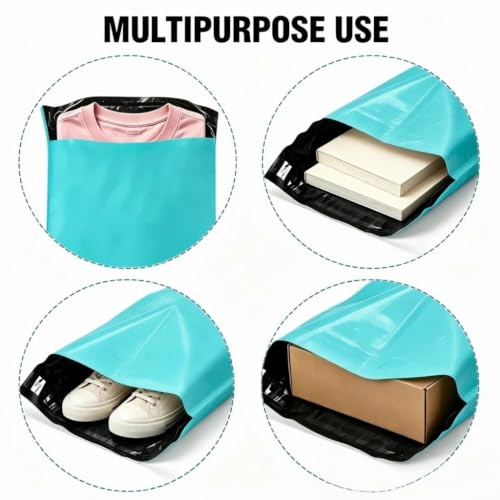 Teal Poly Mailers Variety Size 60 Pack 10x13",12x15.5", 14.5x19", Not Padded - color: teal, size: 10x13" & 12x15.5" & 14.5x19"