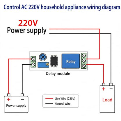 NE555 Adjustable Delay Timer Module, 12V DC