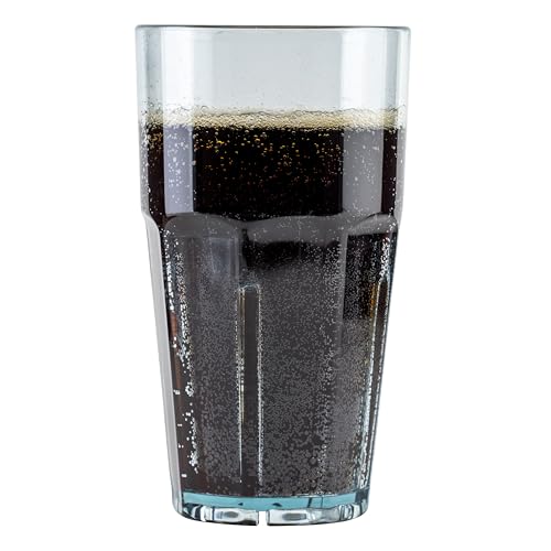 G.E.T. 9916-1-JA Heavy-Duty Shatterproof Faceted Plastic Tumbler, 16 Ounce, Jade (Set of 12)