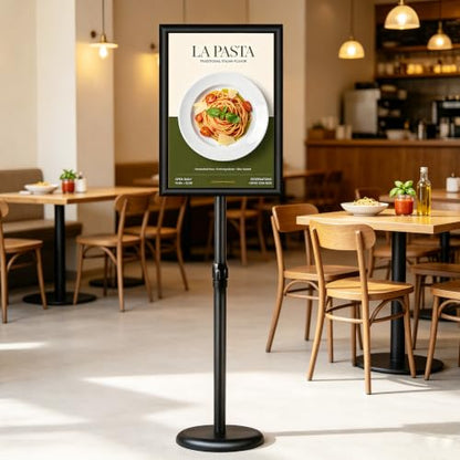 11x17 Pedestal Sign Stand, Adjustable Floor Standing Display Holder